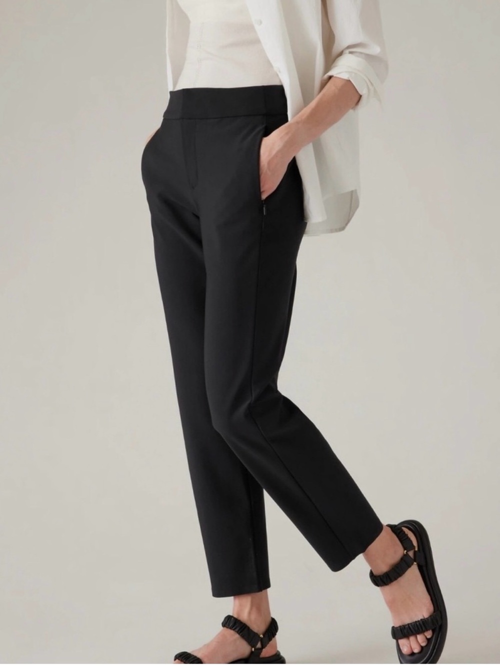Athleta Stellar Trouser Black Ankle Pants Size 12